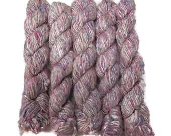 Banana Silk Vegan Yarn, White/pink/Lilac , 100g
