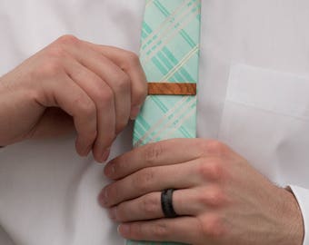 Wood Tie Clip - Olive