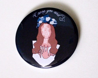 Lana Del Rey Pinback Button | Song Lyrics | Badge | Born To Die | Magnet | Music | Paradise | Video Games