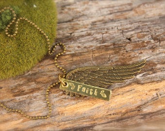 Wing Angel Faith Feather Necklace
