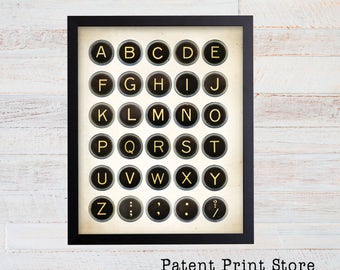 Vintage Typewriter Keys Print. Typewriter Art. Typewriter Print. Typewriter Key Art. Writer Gift. Office Decor. Office Wall Art. Office. 47