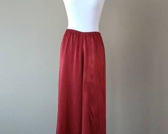 M / Wide Leg Satin Pants / Medium / FREE USA Shipping