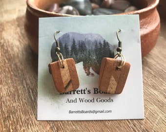 Mahogany + Maple Earring