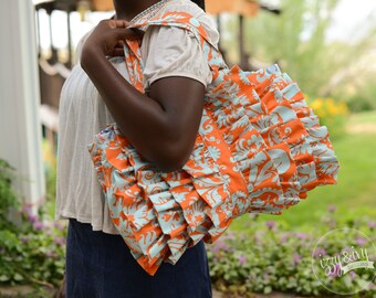 Izzy & Ivy Designs Petunia Purse, ruffled bag pdf sewing pattern