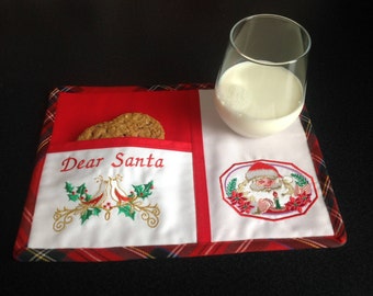 Christmas Santa mug rug for cookies