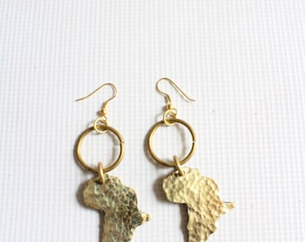 African earrings-Gold earrings,Brass earrings,Statement earrings,Gifts for her,Bohemian earrings,Ethnic earrings,Dangle earrings