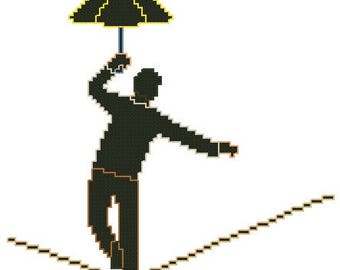 Tightrope Walker Small Cross Stitch Pattern
