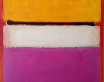 Hand Painted Mark Rothko Inspired White Center Painting Reproduction On Canvas