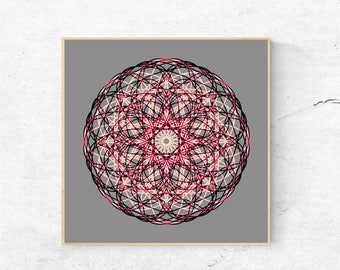 Mandala print, Mandala wall art, Printable mandala art, Digital download art, Large mandala print, Mandala art print, Mandala wall hanging