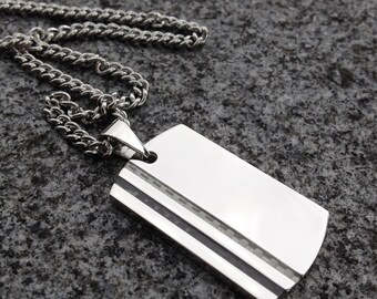 Two-Tone Carbon Fibre Men's Necklace by KAVALRI