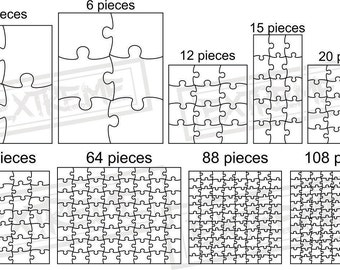 Large Jigsaw Puzzle Template Collection DXF, EPS, SVG Zip File