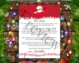 SANTA CLAUS LETTER,Christmas Letter from Santa Claus,Father Christmas personalized letter from santa,printable letter,digital download,Xmas