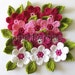 Crochet Flowers 12 pieces with 12 leaves....Pinky