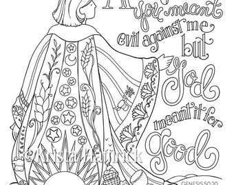 Josephs Coat Of Many Colors Coloring Page 85X11 Bible Journaling Tip In 6X8