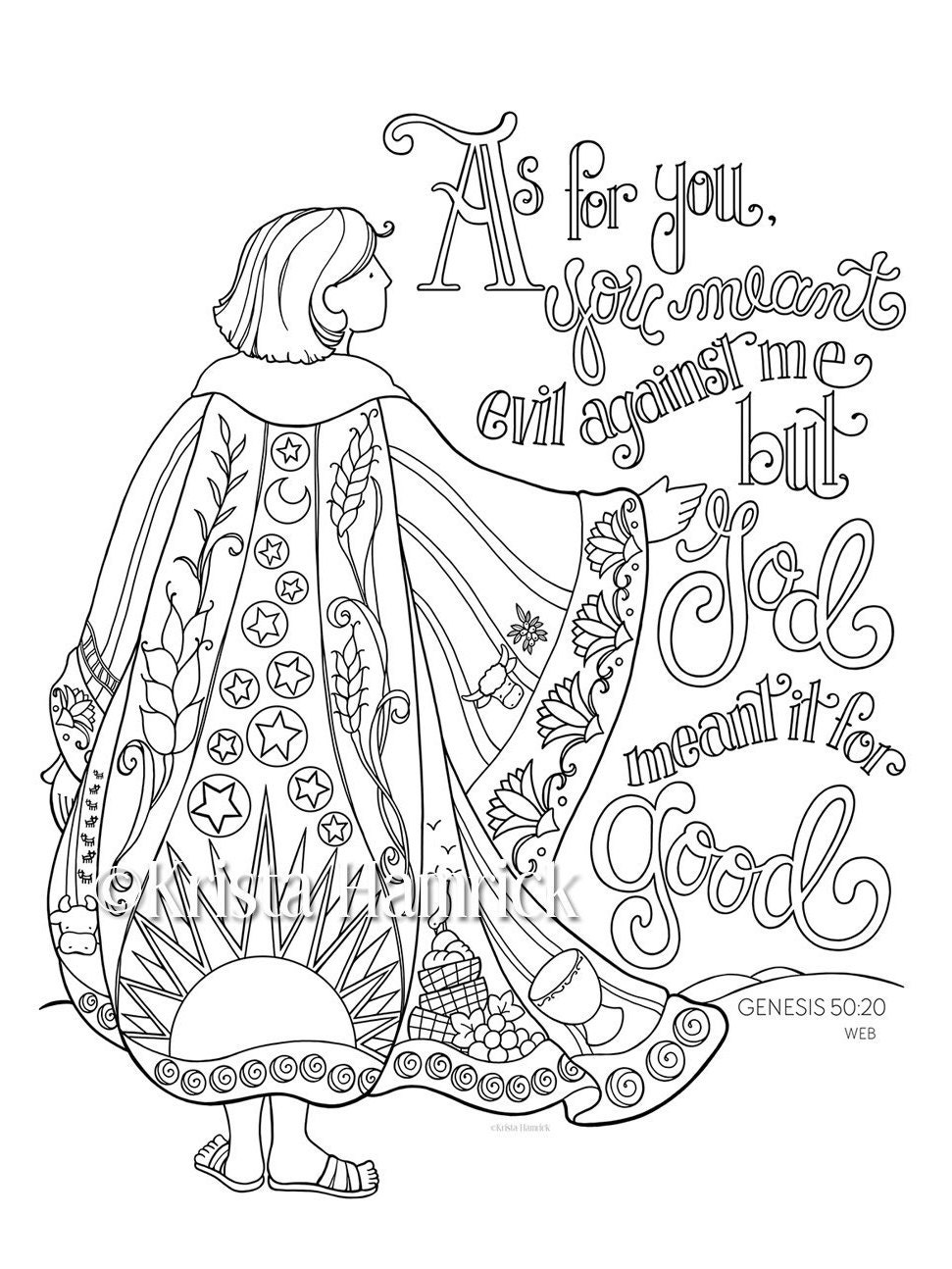 Top Joseph Coat Of Many Colors Free Coloring Page | Top Free Printable