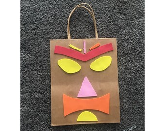 Hawaiian Tiki Face Favor Bag