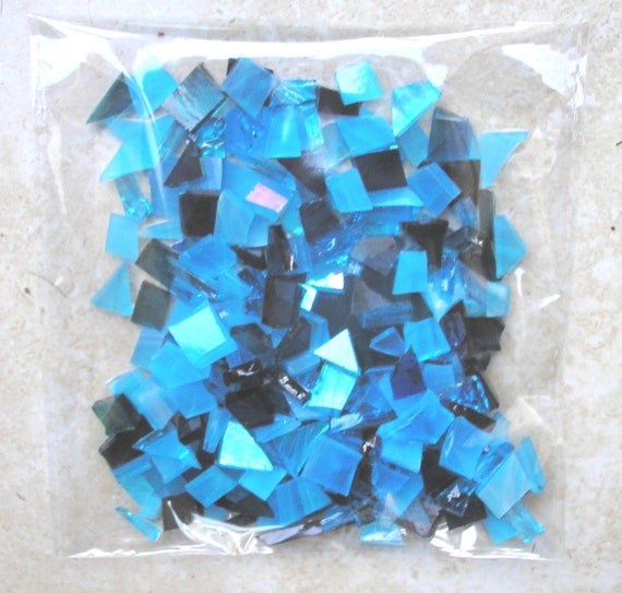 blue stained glass tiles for mosaic crafts glass pieces