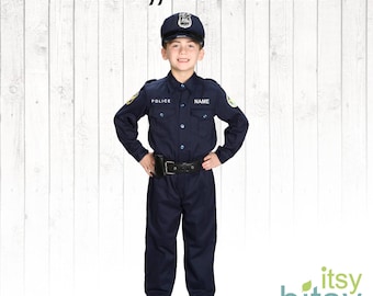 Kids Halloween Costume Police Officer Costume Personalized Police Uniform Dress Up Career Day Outfit Police Officer Outfit SWAT Helmet