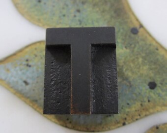 Wood Letterpress Type Printing Block Letter T