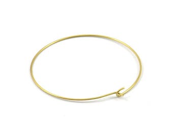 Brass Earring Wires, 25 Raw Brass Earring Wires (40x0.70mm) BS 2236
