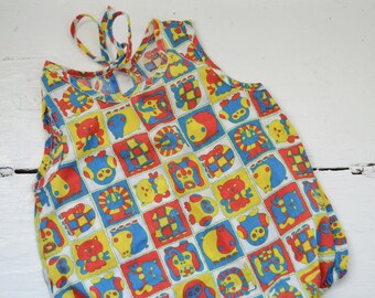 Vintage Baby Animal Print Bodysuit Size 12 Months