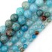 Blue Cracked Agate Beads, Natural Gemstone Beads, Dyed Color Beads, Smooth Round Beads 6mm 8mm 10mm 12mm 15''