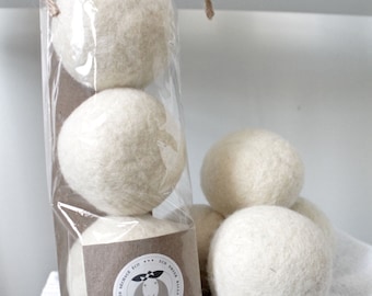 Set of 3 balls - WHITE - Charlotte Wool eco dryer balls