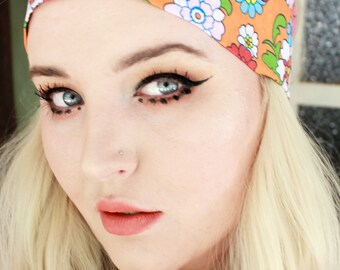 Woodstock - Orange Flower Power Retro Headband