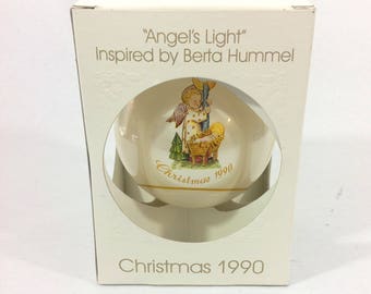 Vintage Glass Christmas Ornament Schmid Bertha Hummel Collection Angel's Light 1990's