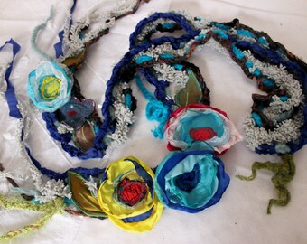Gypsy Scarf, Boho Scarf, Gypsy Crochet Scarf, Hippie Scarf Crochet Scarf, Scarf With, Valentine's, Gypsy Love, Unique items, Colorful Flower