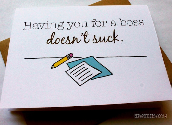 Boss Card Supervisor Thank You Card Funny Appreciation