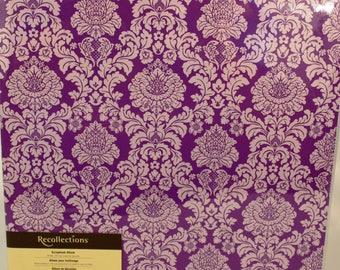 Recollections Purple / White Plume 12x12 Scrapbook