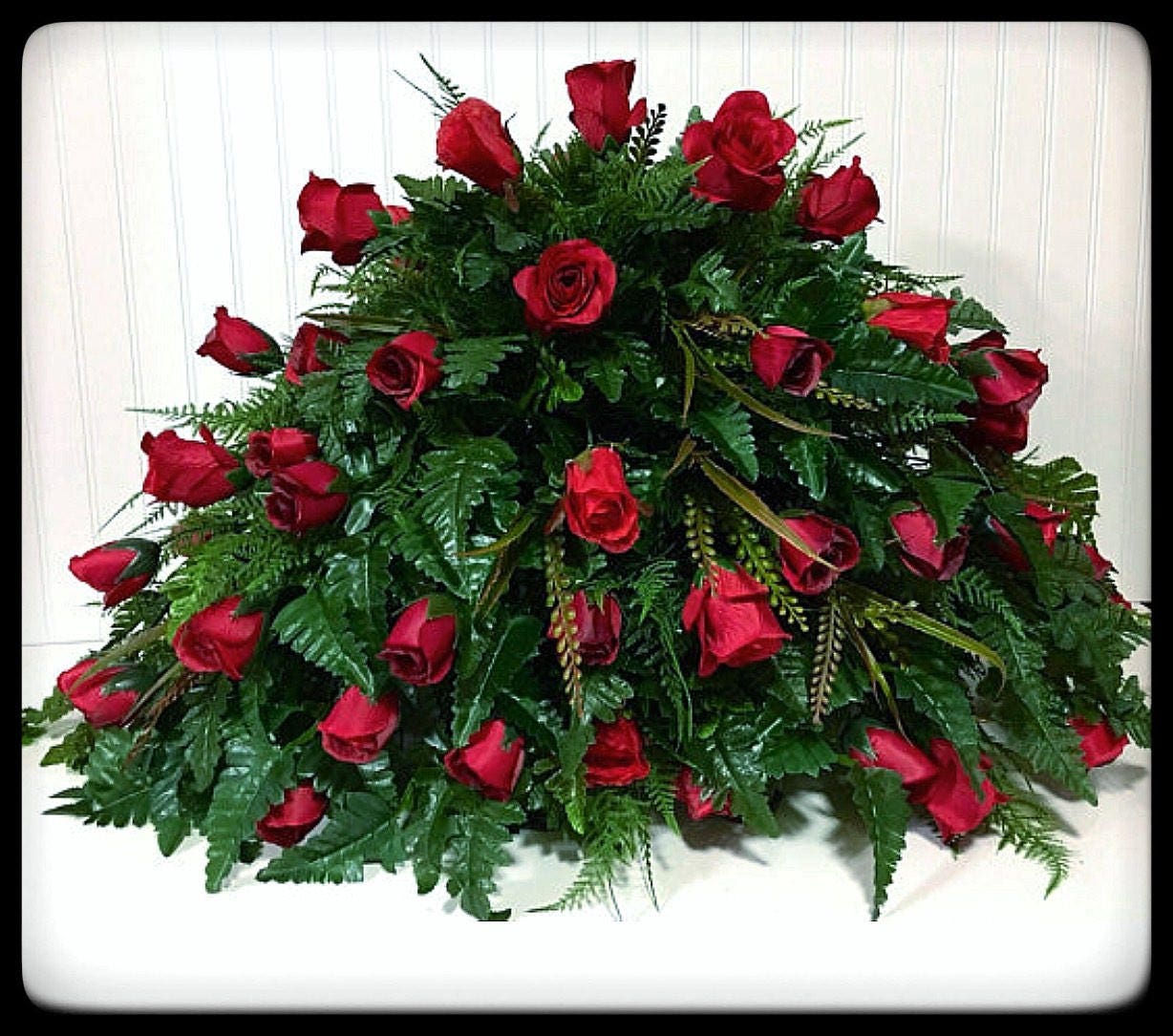 Winter Cemetery Flower saddle Headstone topper cemetery