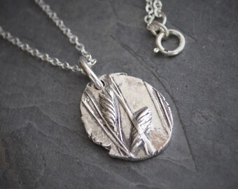 Kansas Prairie Necklace, Buffalo Grass Necklace, Sterling Necklace, Botanical Necklace, Plant Necklace, Nature, Silver Necklace, Flint Hills