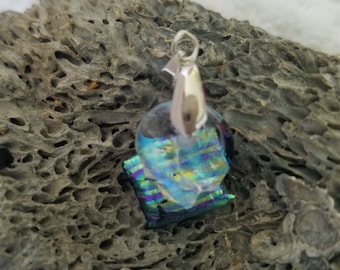 Falling Square Dichroic Glass Pendant