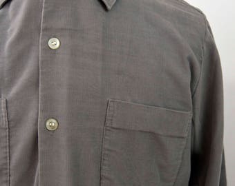Vintage 1950s/60s Grey Corduroy Loop Collar Size Medium