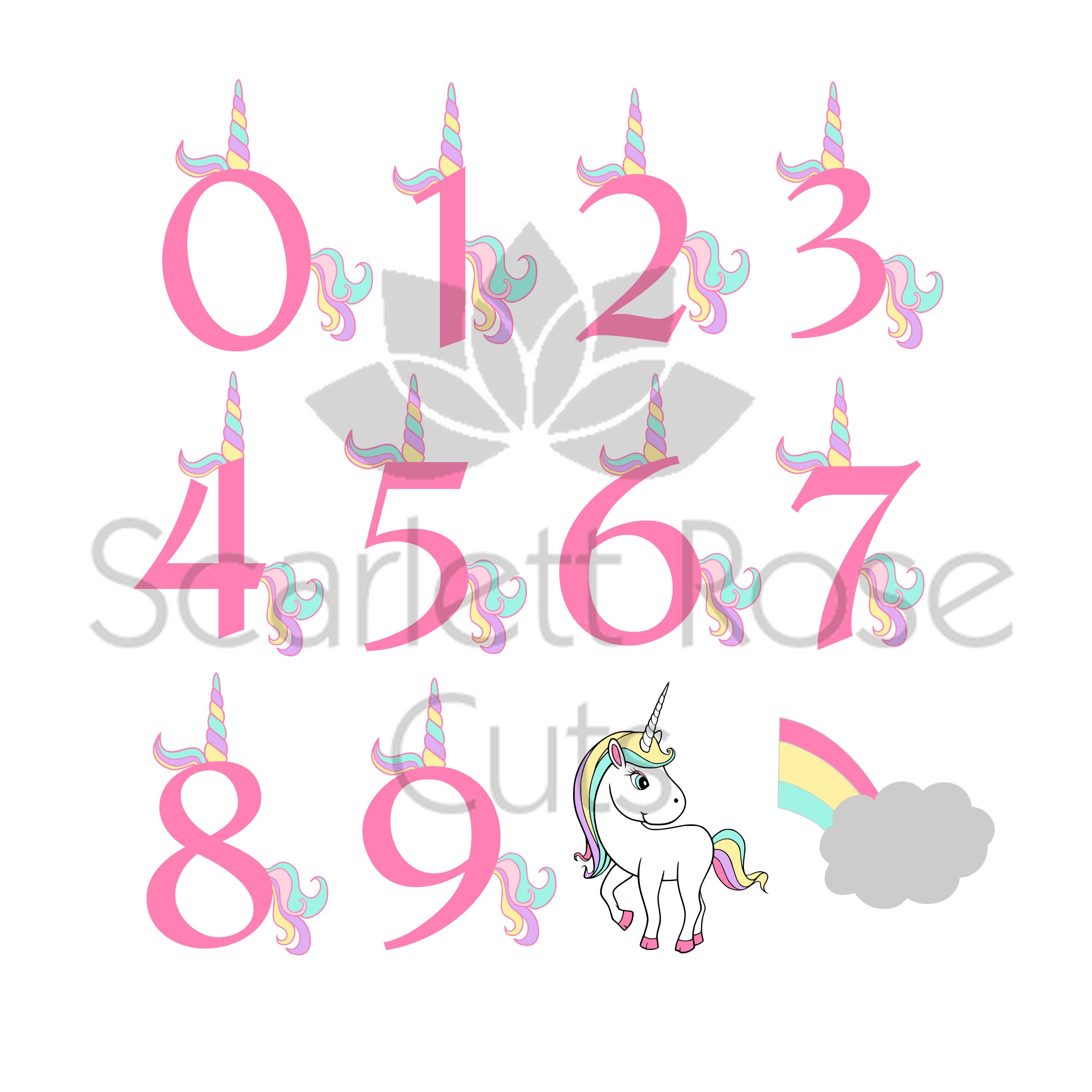 Download Rainbow Unicorn SVG Unicorn birthday Numbers Unicorn Party