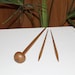 Antique Wood drop spindle set of 3 - Hand turned wooden top whorl drop spindle - Rustic home decor.