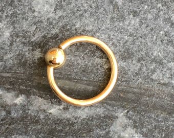 16g 14K Gold Filled , Rose Gold Filled, Sterling Silver Captive Bead Ring. 8 mm. 9 mm, 10 mm.