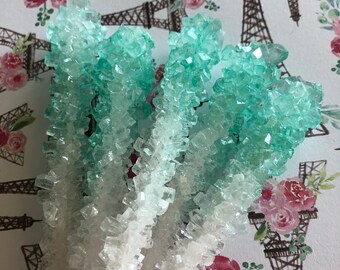 White and Mint Rock Candy - Bridal Shower, Baby Shower, Gender Reveal, Wedding, Baptism, Dessert Table, Favors, Mermaid Party, Mint To Be