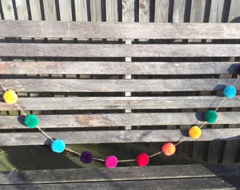 Rainbow Pom Pom Garland.