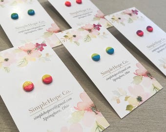 Bright Two-tone Stud Earrings