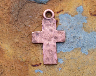 Antique Copper Rustic Cross Charms 17.5x10.7mm Nunn Designs LOW SHIPPING