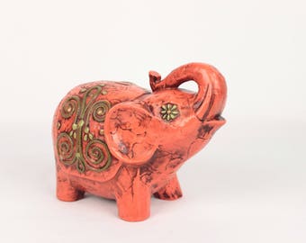 vintage Fitz & Floyd papier mache piggy bank elephant