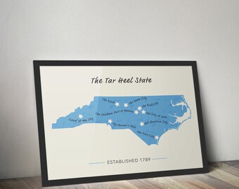 Tar heel state | Etsy