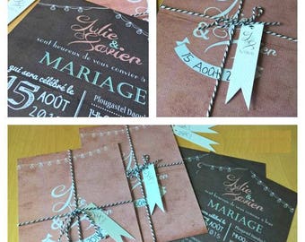 Vintage retro wedding invitation