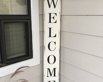 Welcome - Farmhouse Style Wood Sign - Porch Sign in Custom Colors - 51.5X7.25 LR-128