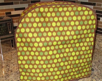 Kitchen aid mixer cover in browns and greens