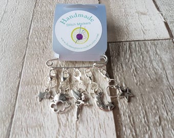 Stitch markers, fairy tale stitch markers, fairy progress keepers, knitting stitch markers, crochet stitch markers, sock knitting marker
