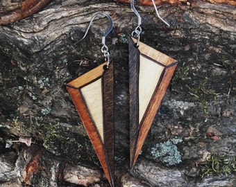 Coffee Prism Dagger Earrings